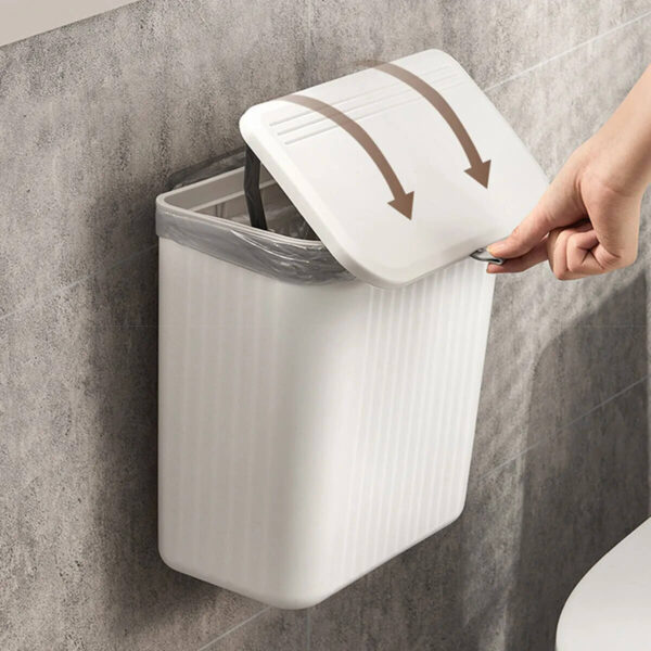 Kitchen Wall mounted Trash Can Household Kitchen Waste Storage Bin Toilet Hanging Toilet Paper Storage Bucket 3