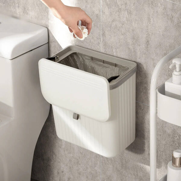 Kitchen Wall mounted Trash Can Household Kitchen Waste Storage Bin Toilet Hanging Toilet Paper Storage Bucket