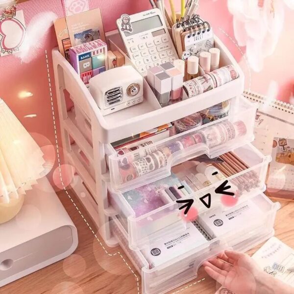 Makeup Organizer Jewelry Container Make Up Case Makeup Brush Holder Organizers Box With Stickers Cosmetic Storage 1