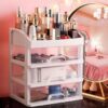 Makeup Organizer Jewelry Container Make Up Case Makeup Brush Holder Organizers Box With Stickers Cosmetic Storage 2