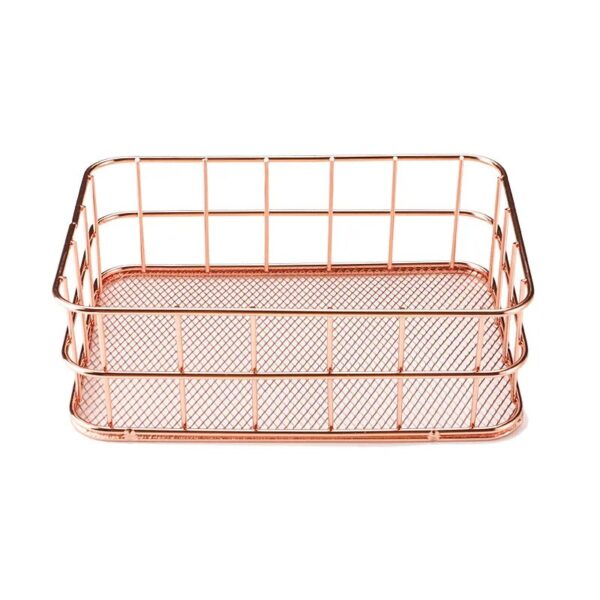 Nordic Gold Metal Iron Makeup Pen Storage Basket Office Desktop Sundries Makeup Brushes Holder Table Cosmetics 4