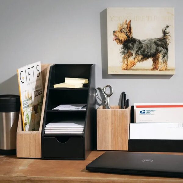 Office Multifunctional Storage Desk Caddy Organizer 5 5 H Black 2