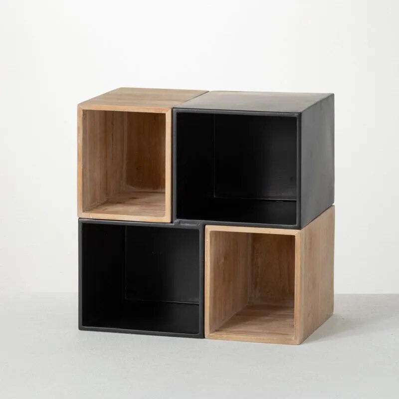 Office Storage and Organizational Cube 11.8"H Brown