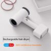 Portable professional hair dryer USB rechargeable ABS intelligent wireless cooling and heating hair dryer family travel 1