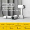Portable professional hair dryer USB rechargeable ABS intelligent wireless cooling and heating hair dryer family travel 5