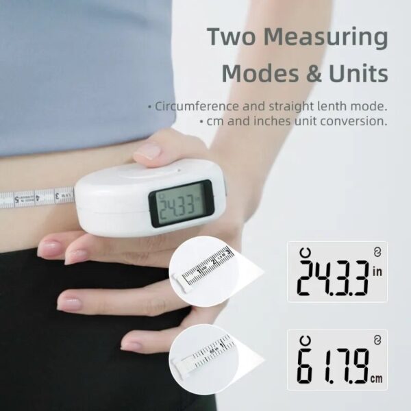 Smart Tape Measure Body Digital Self Tightening Tape Measure Soft Inch Centimeter Retractable Waist Circumference Measuring 4