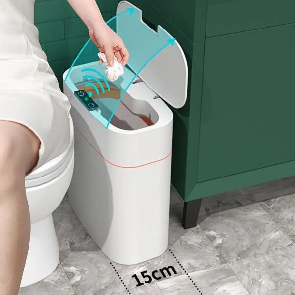 Smart Trash Can With Lid For Bedroom And Living Room Kitchen Storage Box Trash Can Induction 5