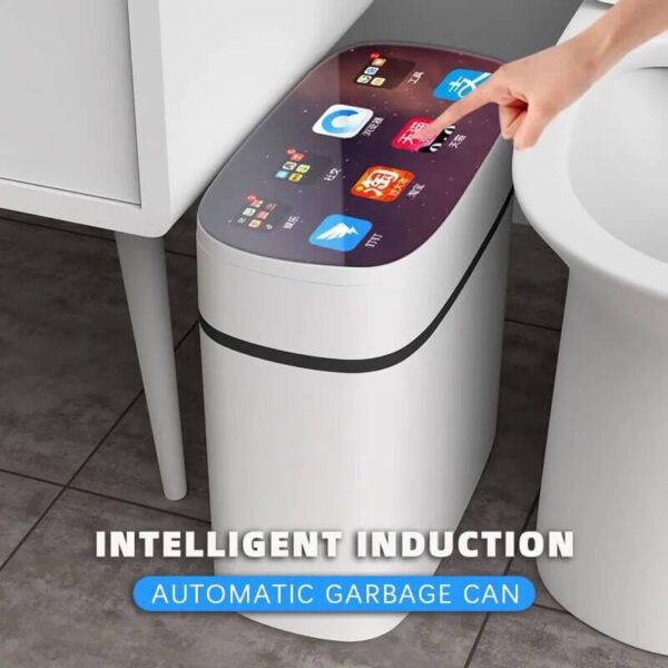 Smart Trash Can With Lid For Bedroom And Living Room Kitchen Storage Box Trash Can Induction