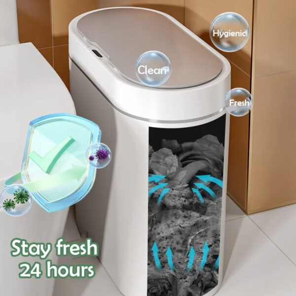 Trash Can Smart Dustbin Narrow Kitchen Bin Bathroom Toilet Waterproof Trash Bin Kitchen Automatic Wastebin Kitchen 2