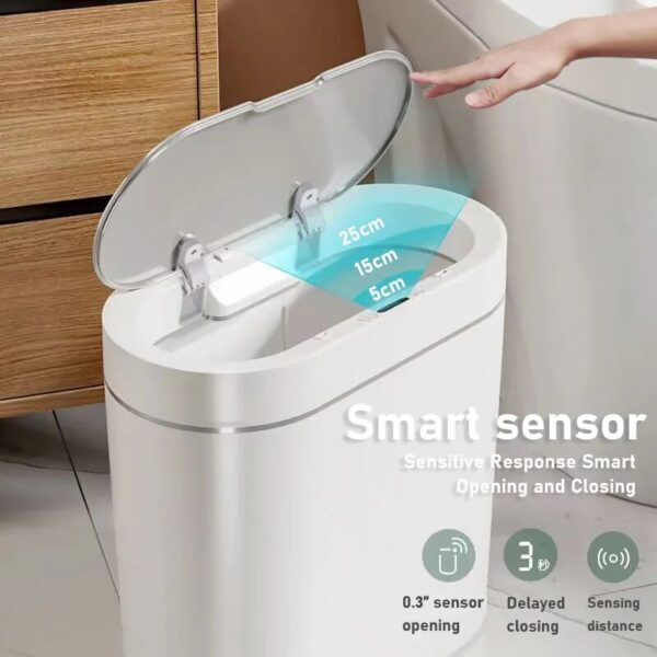 Trash Can Smart Dustbin Narrow Kitchen Bin Bathroom Toilet Waterproof Trash Bin Kitchen Automatic Wastebin Kitchen