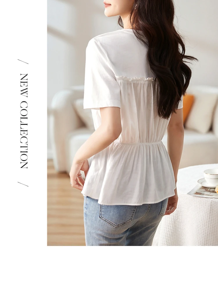 Vimly White Summer Blouse