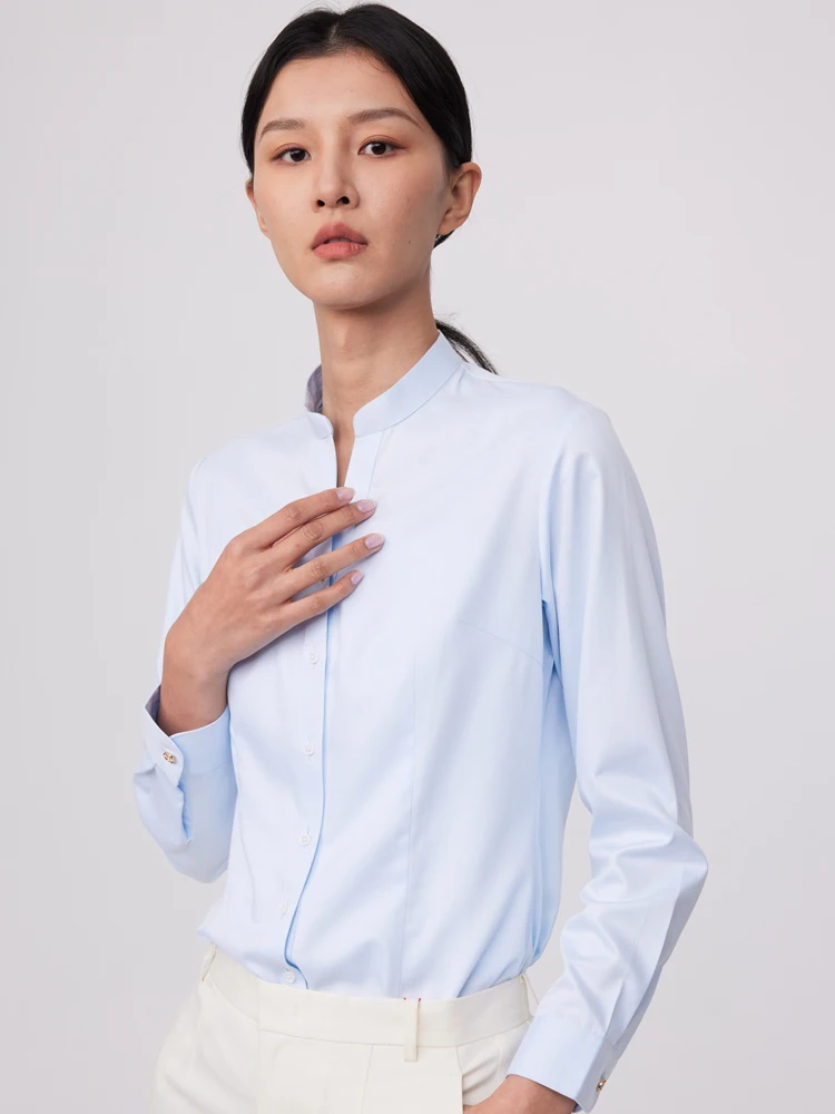 Standup Collar Slim-fit Dress Shirt