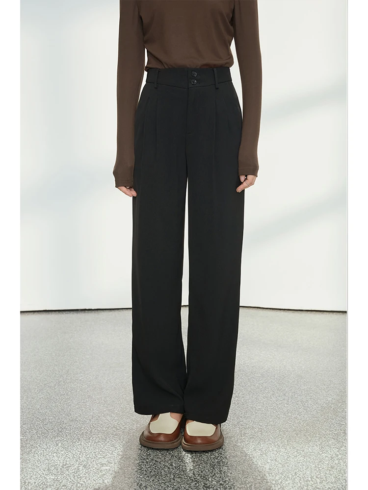 ZIQIAO Drapey Length High Waist Pants