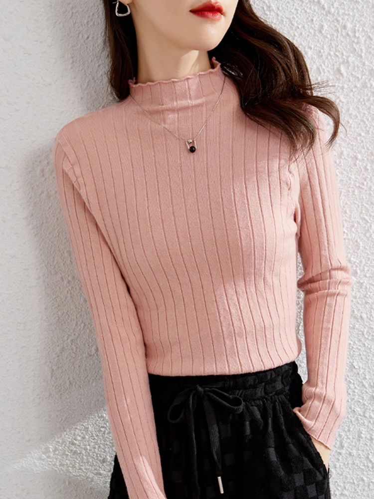 Sentubila Ribbed Long Sleeve Sweater